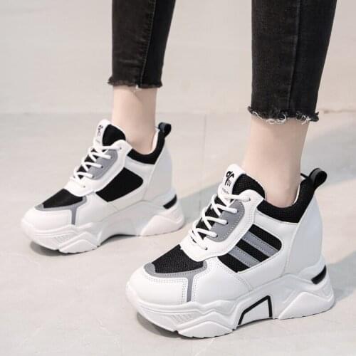 Women Sneakers Shoes Casual Platform Shoes Fashion Breathable Thick Sole Tenis Baskets 2021High Top Chunky Sneakers