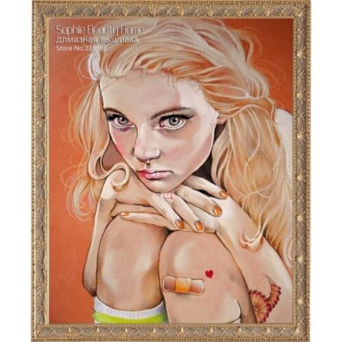 2018 Direct Selling Top Fashion Europe Diy Diamond Painting Cross Stitch Mosaic Embroidery Bedroom Cool Girl With Flowers Point