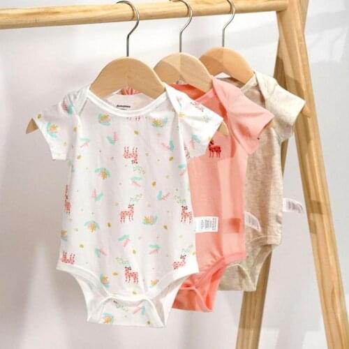 3pcs / Set Summer 2021 Baby Boysuit Toddler Boys Girls Clothing Sets Casual Short Sleeve Cartoon Baby Jumpsuit Baby Boys Outfit