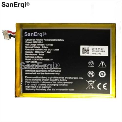 3000mAh BBC100-1 Li3830T43P6h856337 Battery For Blackberry Aurora BBC100-1 For Blade X9 A711 Battery