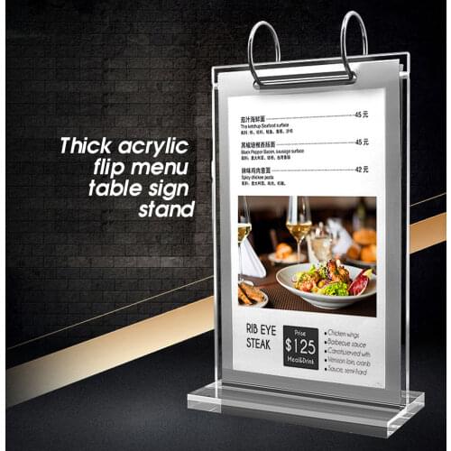 A4 Double-sided 8.5" X 11" Transparent Flip Frame Acrylic Table Sign Menu Paper Frame Desk Display Card Stand Racks