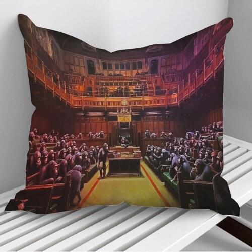 Banksy Devolved Parliament Throw Pillows Cushion Cover On Sofa Home Decor 45*45cm 40*40cm Gift Pillowcase Cojines Dropshipping