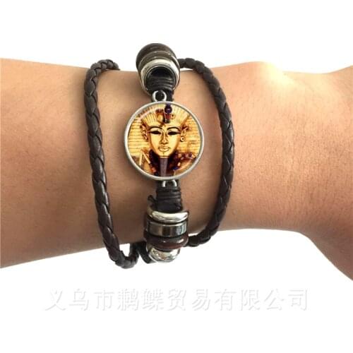 20mm Ganesha Buddha Elephant Glass Dome Bracelet Handmade Men Women 2 Color Adjustable Bangle Creative Souvenir For Gift