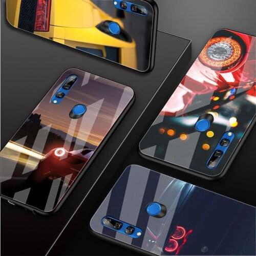 Sports Cars Male Men Tempered Glass Phone Case For Huawei honor 8X 9 10i 20i 20Lite 20Pro 30 Pro Cover Shell