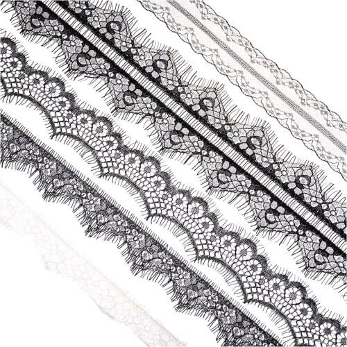 Cusack 3 yard 6.5 cm 3 cm Black Lace Trim Ribbon for Dress Garment Home Textiles Trimming Lace Fabric Sewing Embroidered 5 Model