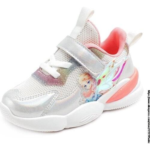 Frozen Disney childrens cartoon girl sneakers Frozen Elsa casual shoes baby boys student running flat shoes