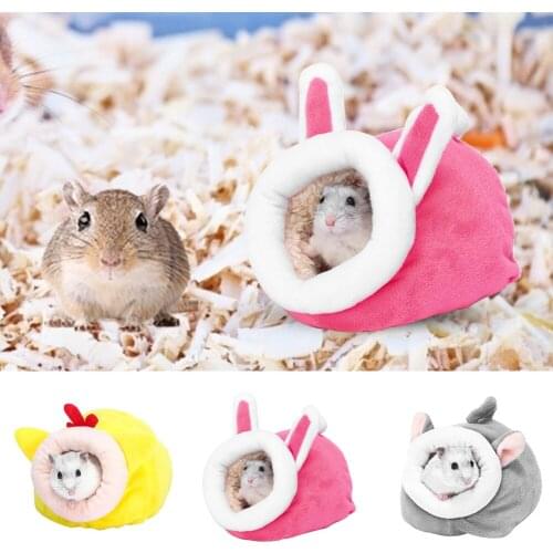 Pet Small Animal Cotton Nest Winter Warm House Hedgehog Soft Comfortable Plush Hamster Sleeping Bed Cage Accessories