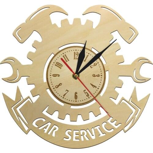 Car Service Repair Tools Wooden Wall Clock Car Auto Wall Clock Watch Vintage Cool Mechanic Gift Ideal For Car Workshop
