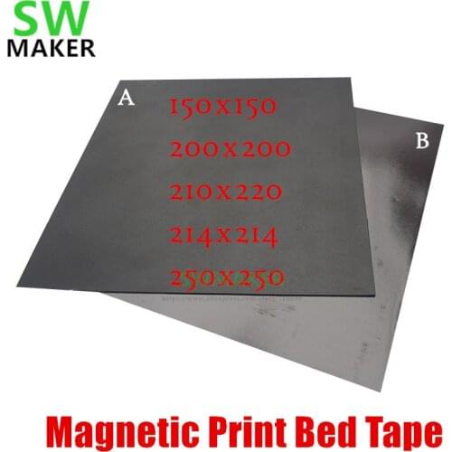 New Magnetic Print Bed Tape square 150/200/214/220/250mm Print Sticker FlexPlate PLA Prusa Wanhao Creality 3D Printer parts