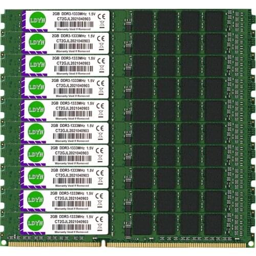 LDYN 10pcs lot DDR3 4GB RAM 1333Mhz PC3-10600 DIMM Desktop computer 240 Pins 1.5V NON ECC memoria ram ddr3