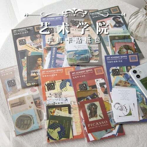 Moking Retro Vintage College Of Art Diary Sticker Pack Junk Journal Scrapbooking Decoration Material Paper Retail