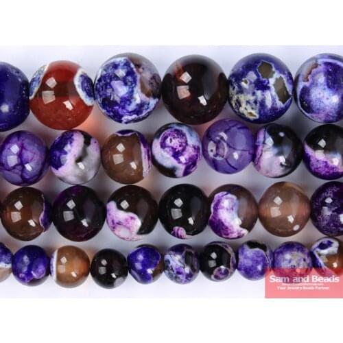 Factory Price Natural Stone Purple Fire Agates Beads 16"/Strand 4 6 8 10 12MM Pick Size PBFA01