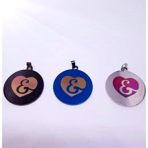 Stainless Steel Cursive A To Z 26 Letters Initial Alphabet in Love Heart Charm Pendant Necklaces Family Name Image Gift Jewelry