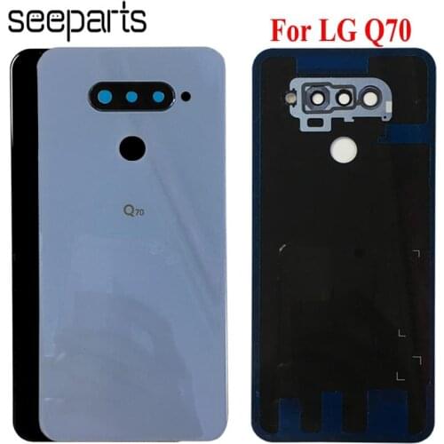 NEW Glass For LG Q70 Battery Cover Rear Door Back Housing Case Middle Chassis Replacement Parts For LG Q70 Back Cover Wiht Lens