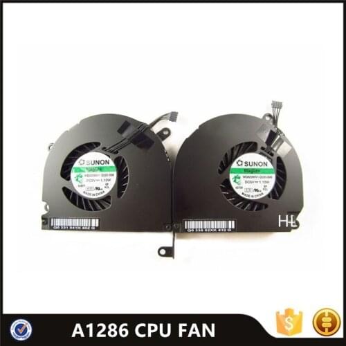 Original A1286 Right & Left CPU Cooling Fan or Macbook Pro 15.4" A1286 2008-2012 Year 922-8702 661-4952 922-8703 Set Fans Lapto
