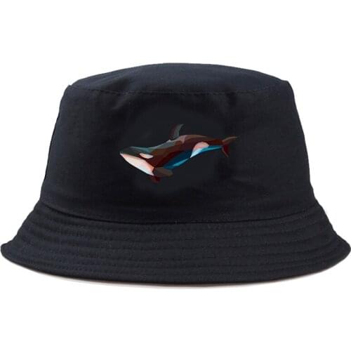 New Casual Bucket hat Whale Graphic Fisherman Sun Hat Floppy Aesthetic Unisex Cotton Folding Hat Headwear Summer Beach Hat