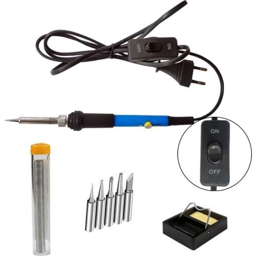 Temperature controlled soldering iron with regulator switch 110V 60W adjustable temperature electric soldering for elctronics