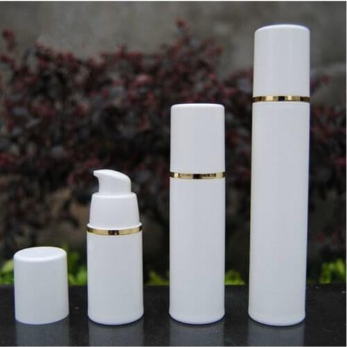 PP 15ml 30ml 50ml airless bottle white clear color airless pump for lotion BB cream vacuum bottle White + Gold F20171085