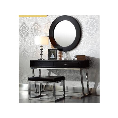 Stainless steel simple modern leather dressing table light luxury bedroom dressing table black simple dressing table