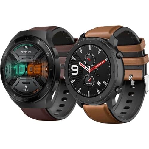 20 22mm watch band for Huawei GT2E / GT 2 GT2 46mm / Honor Magic 2 42mm 46mm bracelet strap sillicone leather Correa for GT2 E