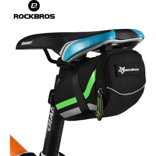 ROCKBROS MTB Bicycle Rear Bag Rainproof Nylon Back Seat Bike Saddle Bag Tail Pouch Package Outdoor Sports Cycling Accessories