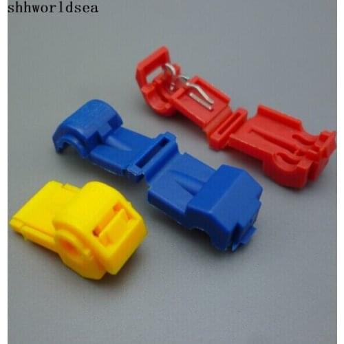 Shhworldsea 500pcs Scotch Lock Quick Splice Wire Connectors 22-10AGW 0.5mm-6.0mm yellow blue red