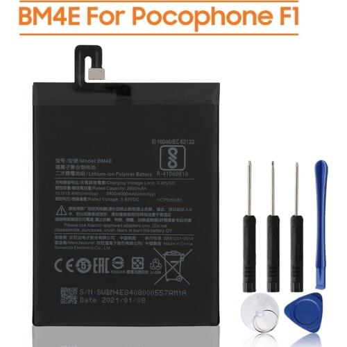 Xiao Mi Original Replacement Battery BM4E For Xiaomi MI Pocophone F1 Authentic Phone Battery 4000mAh