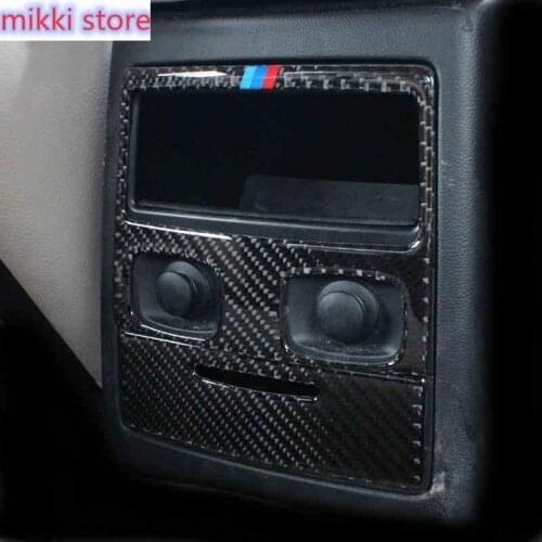 Car Interior Carbon Fiber Rear Air Condition outlet Vent Cover Trim Car Styling Stickers for E90 3 Series 2005-2012 Accessories