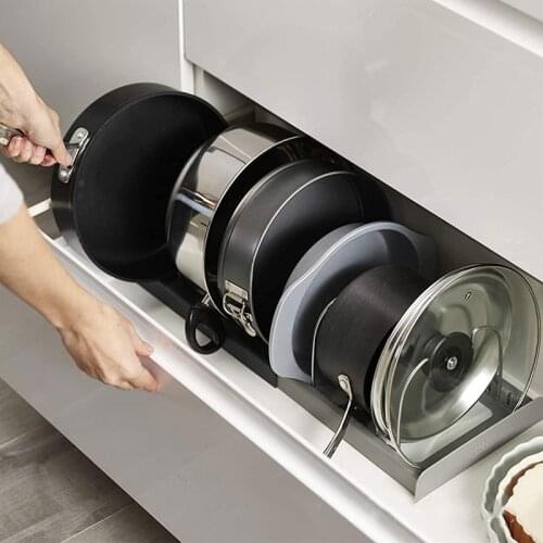 Stainless Steel Retractable Lid Rest Stand Pot Pan Cover Spoon Holder Kitchen Drain Shelf Storage Rack Pot Lid Organization