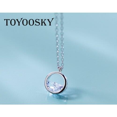 High Quality S925 Silver Hollowing Semi-circular Crystal Zircon Round Necklace Jewelry Crystal Zircon Collarbone Chain Women