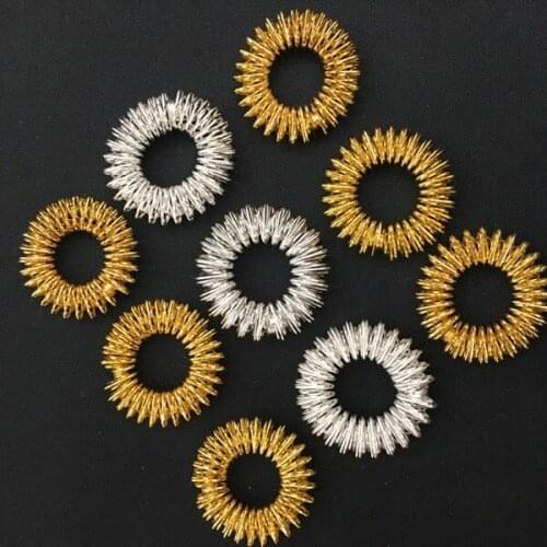 100Pcs/lot Acupressure Finger Massager Ring Hand Reflexology Acupuncture massage Ring Pain Finger Therapy Massage Health Care
