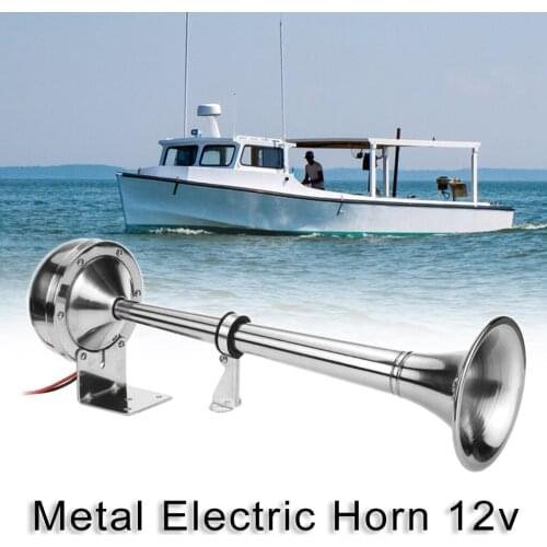 Universal 16inch 125DB 12V Super Loud Car Air Horn Single Trumpet for Trucks Cars Automobiles Boats