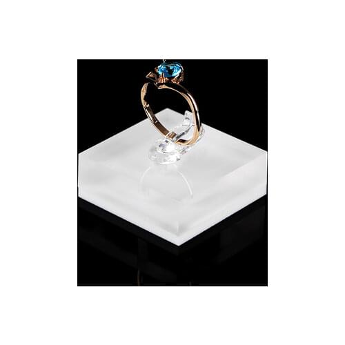 6 pieces White Acrylic Crystal Ring Display Stands Ring Holders Ring Organizer Ring Case Jewelry Stand Jewellery Tray