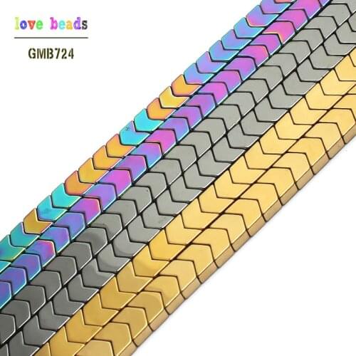 Natural Hematite Stone Beads 6*5mm V shape Spacer Beads For Jewelry Making 15inch 110pcs/lot Free Shipping