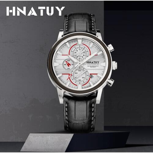 Hnatuy Mens Watches Waterproof Stainless Steel Quartz Watch Male Chronograph Military Clock Wrist watch one more watch strap