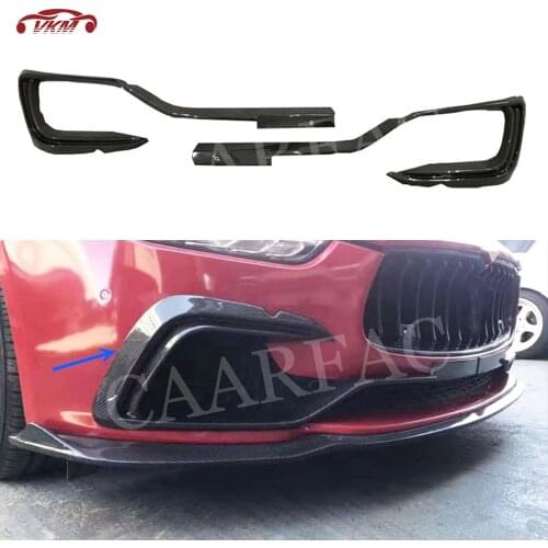 Carbon Fiber Material Front Foglight Trim Fog Lamp FRP Prime Cover Frame External Decoration Case for Maserati Ghibli 2014-2017