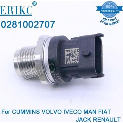 Pressure Sensor 0281002707 ERIKC 1800Bar Common Rail Pressure Sensor 0 281 002 707 For CUMMINS VOLVO IVECO MAN FIAT JACK