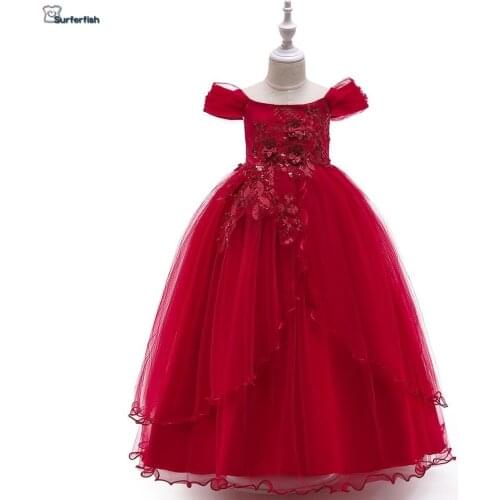 2019 Childrens Informal Wedding Dress Flower princess Wedding for Big Girls Party Valentines Day Dress Girl Embroidery Dress