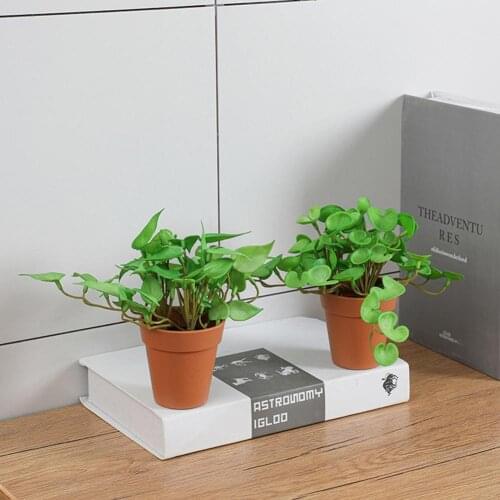 Bendable Vigorous Bathroom Shelf Farmhouse Artificial Mini Greenery Potted for Home