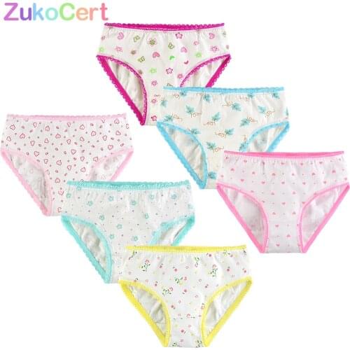6 pcs Cotton Girls Panties Cartoon Kids Baby Short Briefs Children Underwear For 2-10 years Girl Underpants Teenage Clothing
