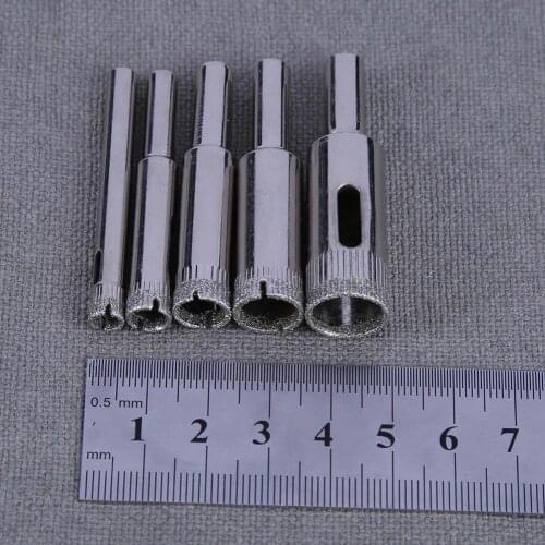 5pcs Diamond Coated Core Hole Saw Tiles Marble Glass Ceramic Cut Bit Tool