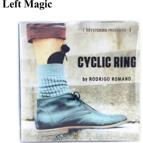 CYCLIC RING (Black Gimmick and Online Instructions) Magic Tricks Stage Street Prop Borrowed Ring Travel inside Jewelry Bag Magia