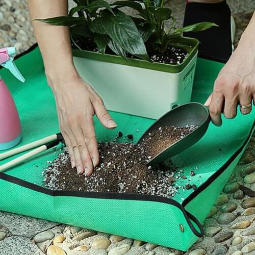 Planting Mat PE Gardening Potting Mat Gardening Pad Waterproof Foldable Flower Pot Gardening Mat Transplanting Plant Pad