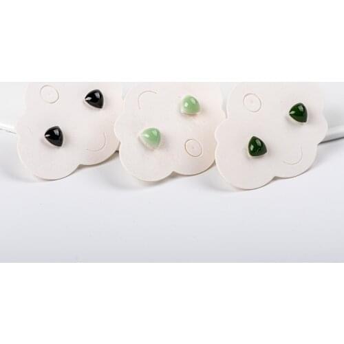 Small Cute Colorful Summer Ceramic Earrings Korean style Flower Bear Geometric Food Stud Earrings Set For Women #KZ427