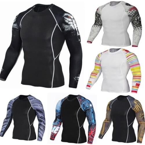 Motorcycle Mens Compression Shirt Sportswear Top Breathable Quick Dry Running Fitness Long Sleeve Gym t shirt Sportsman Wear