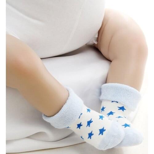 5 Pair Baby Cotton Socks Set Newborn Infant Cartoon Baby Boys Girls Socks Warm-keeping Cotton Socks With Elastic Opening