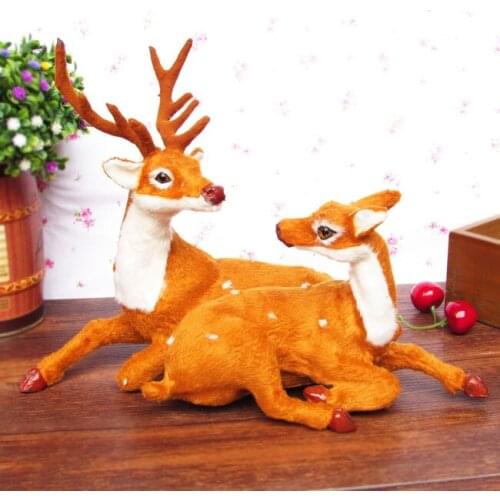 New creative simulation deer toy handicraft couple deer doll gift about 31x23cm 2151