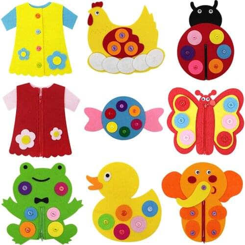 Childrens Early Education Life Common Sense Learning DIY Educational Toys Felt Cloth Learning Button Buckle Zipper Teaching Toy