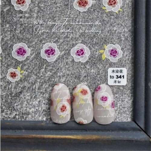 Charming Flower Nail ArtSticker Self Adhesive Sliders English Words Designs Nail Foils Decals Manicure Decoration