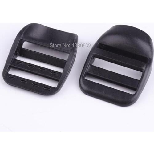 10pcs/lot 42*30*26mm black color plastic adjustable buckles Tri Glide slider straps webbing for bag
